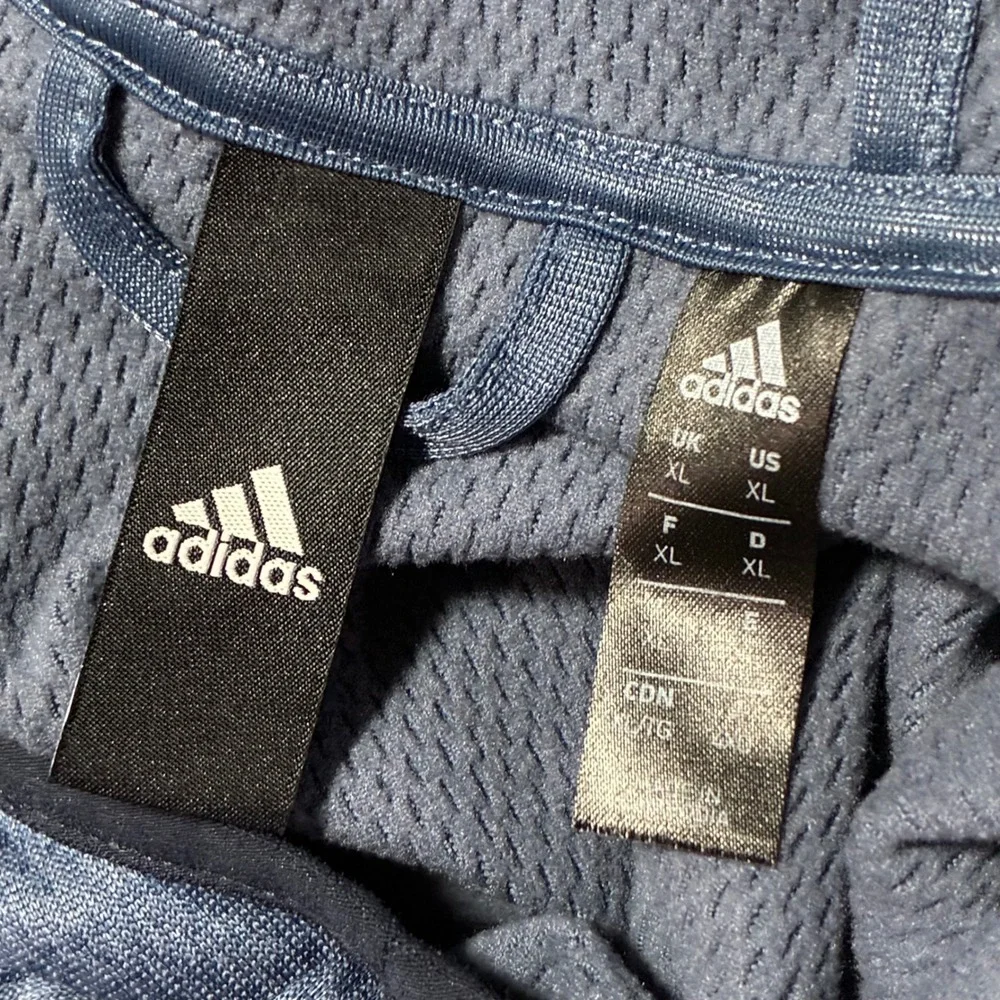 Adidas Team Issue Badge of Sport‎ Tech Ink Graphic Pullover Hoodie Mens XL Blue